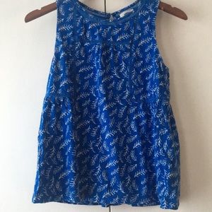 Old Navy blue fern print tank